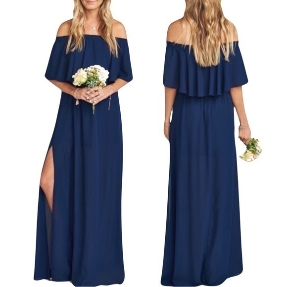 Show Me Your Mumu | Hacienda Maxi Dress In Rich Navy Crisp - Size Xs (Nwt)